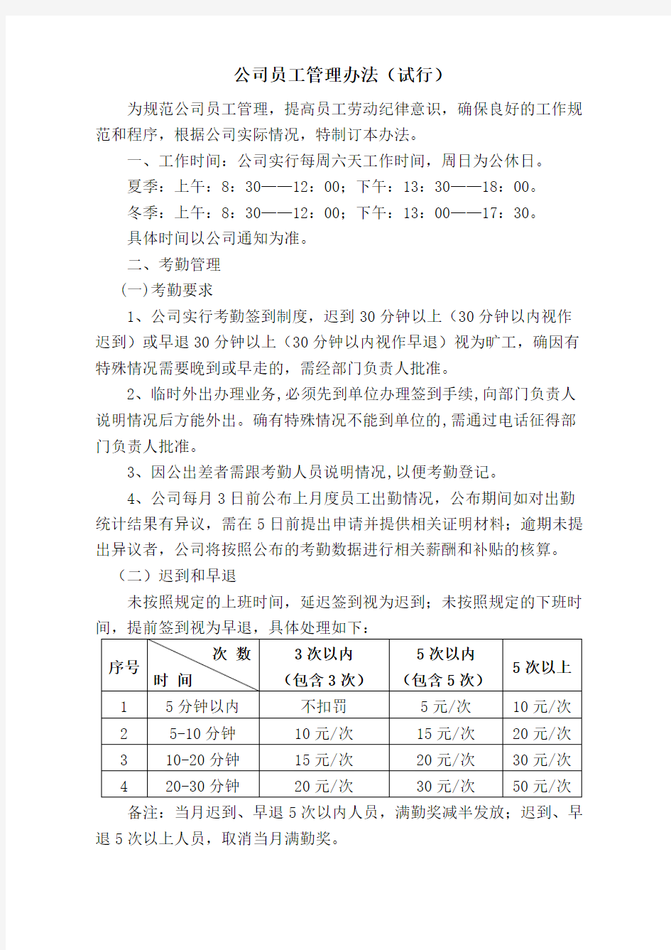 员工管理办法2018.1.2