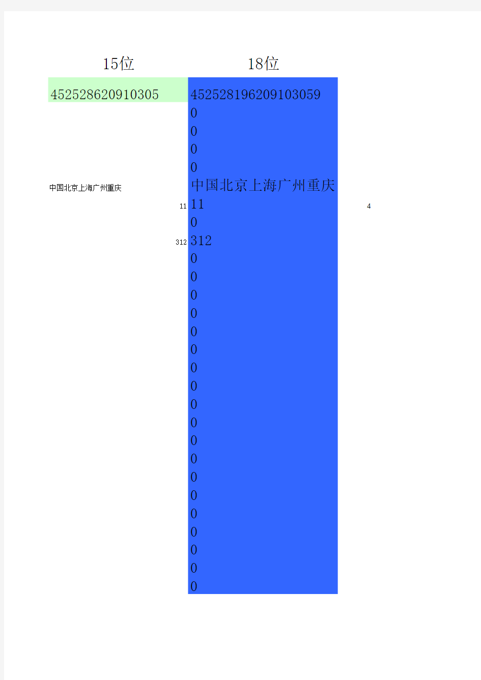 15位身份证号码转为18位公式