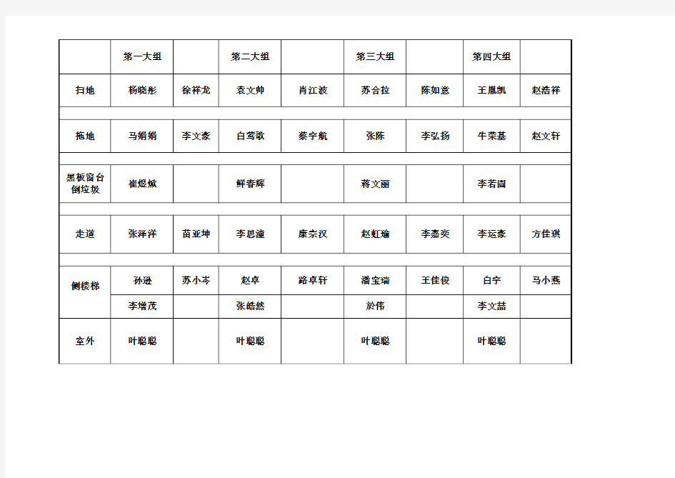 值日表4-3