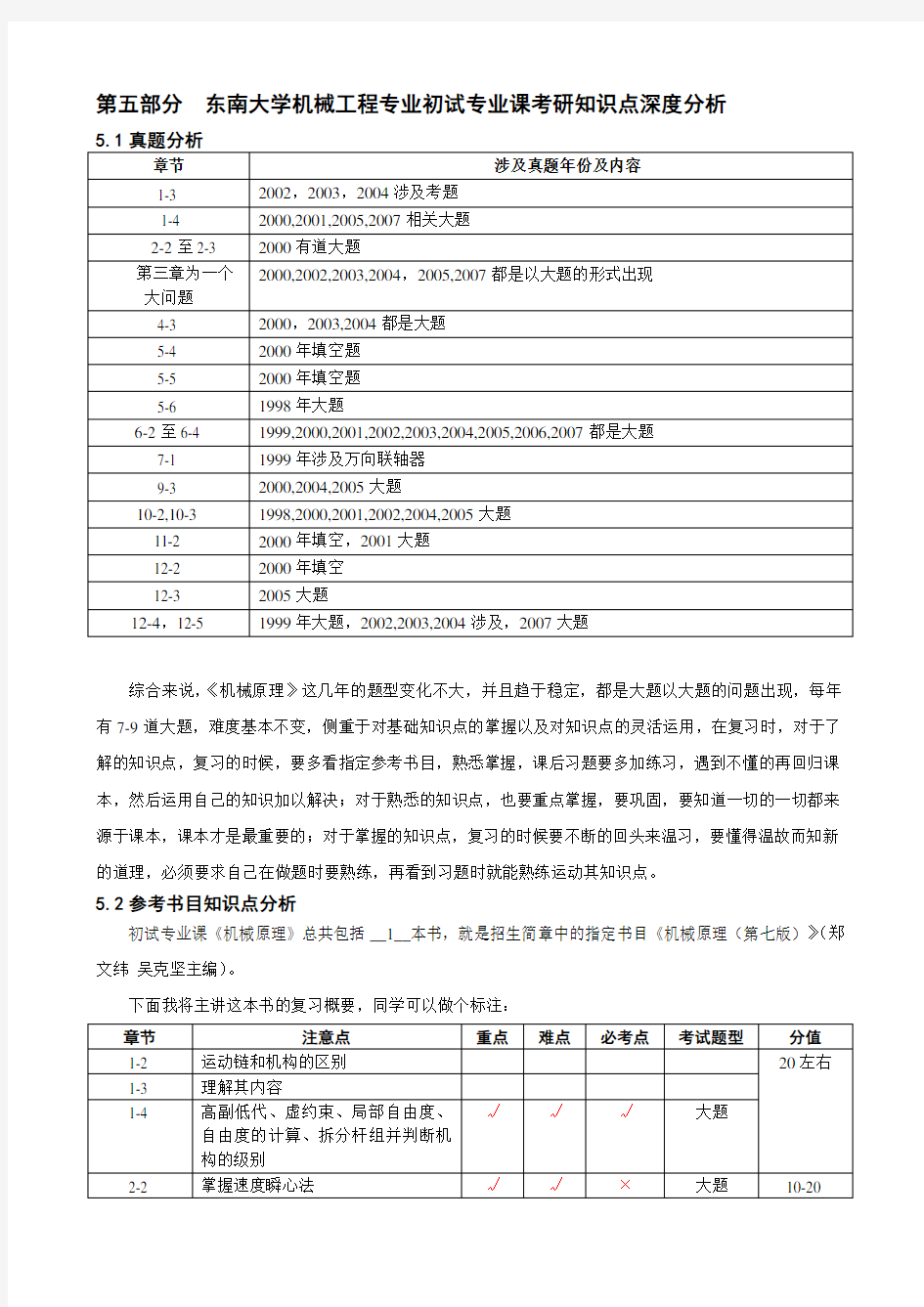 东南大学915机械原理全部核心考点讲义