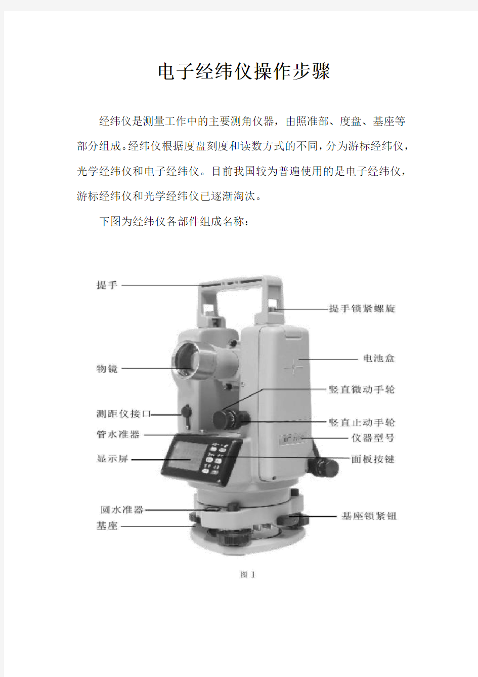 经纬仪,全站仪操作步骤讲解