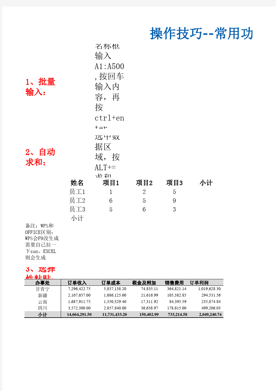 Excel常用技能讲解(可用于培训)