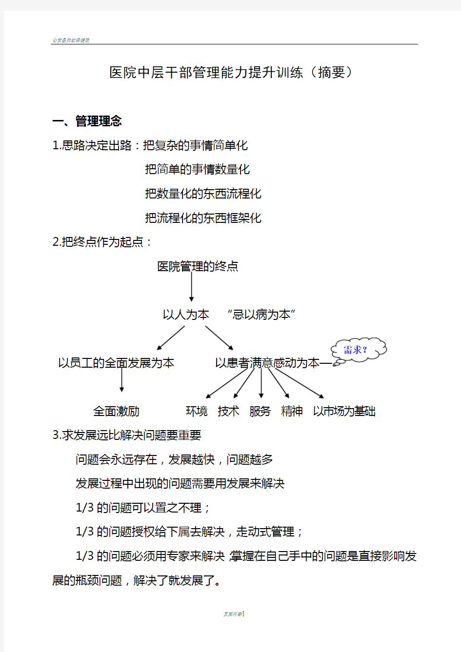 医院中层干部管理能力提升训练(摘要)