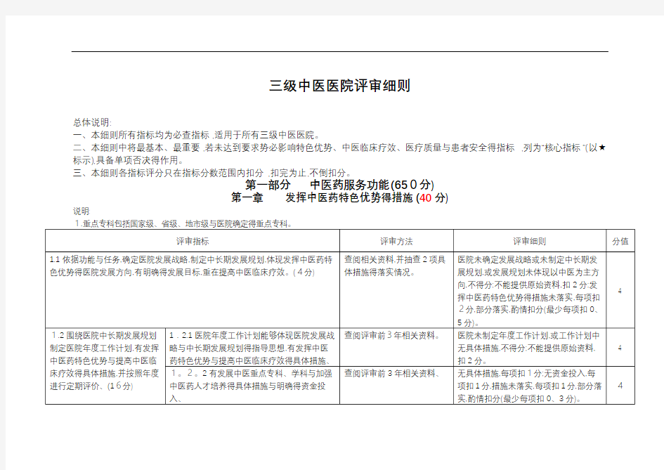 三级中医医院评审细则(三甲中医院评审)