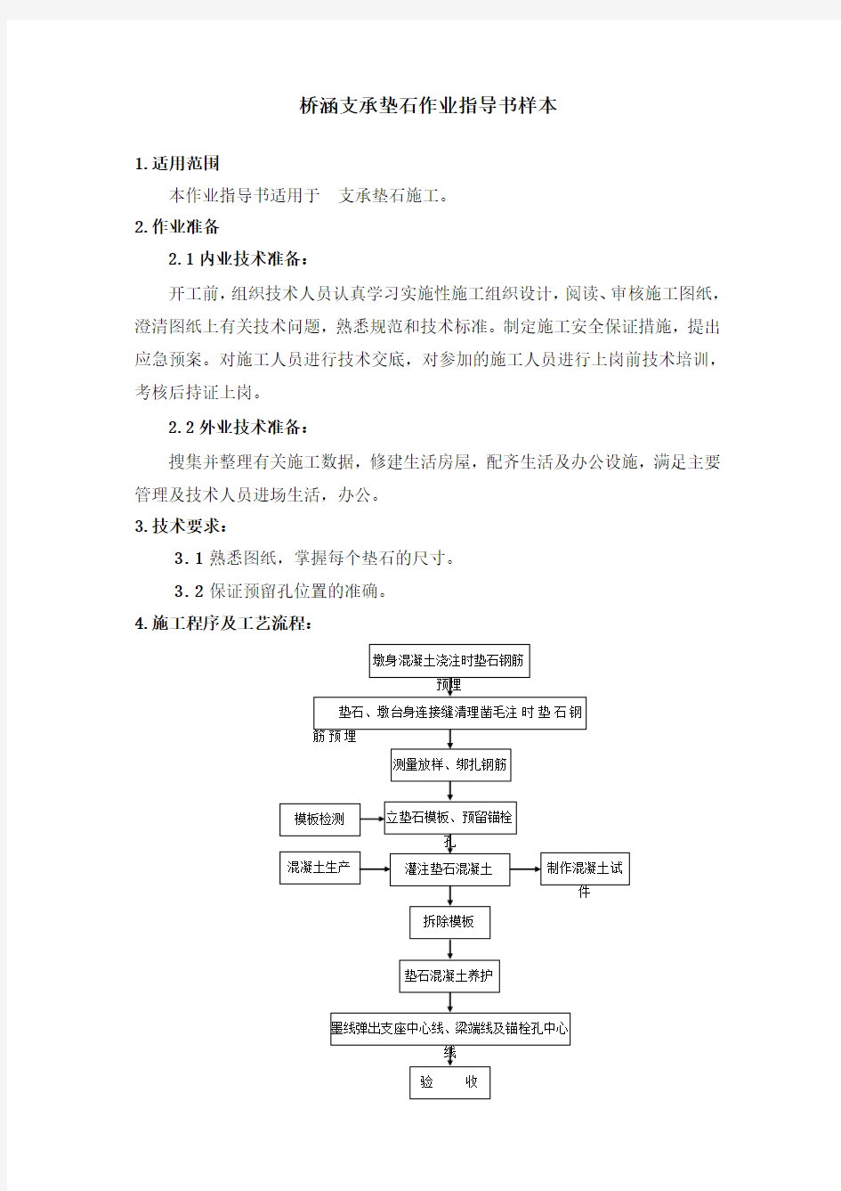 桥涵支承垫石作业指导书样本