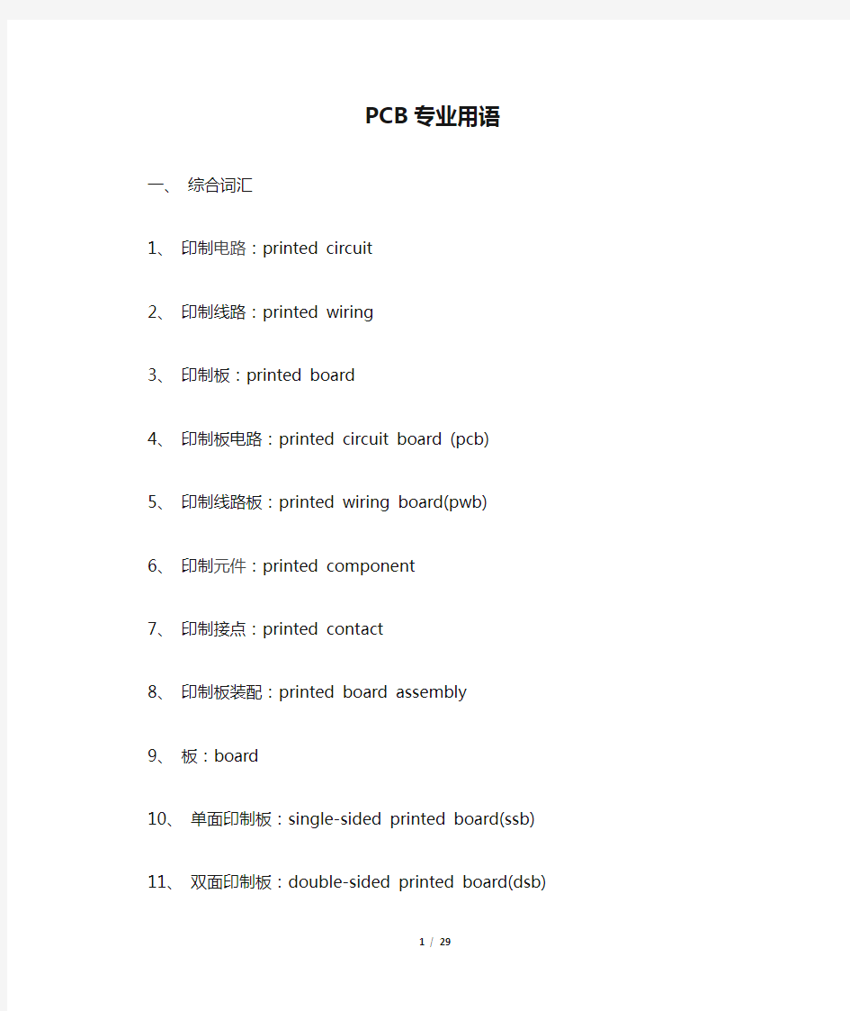 PCB专业用语-中英文对照