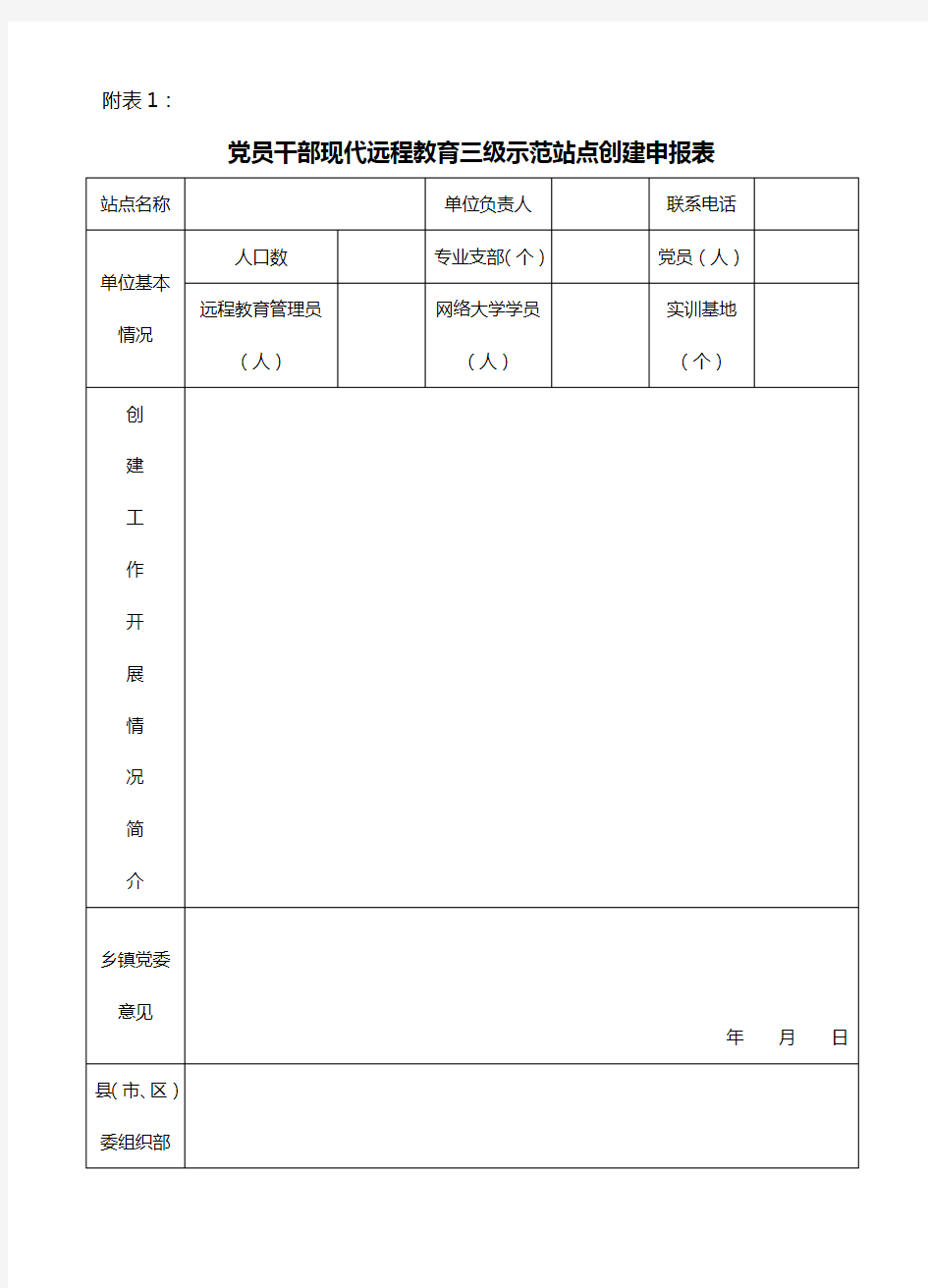 党员干部现代远程教育示范站点创建标准