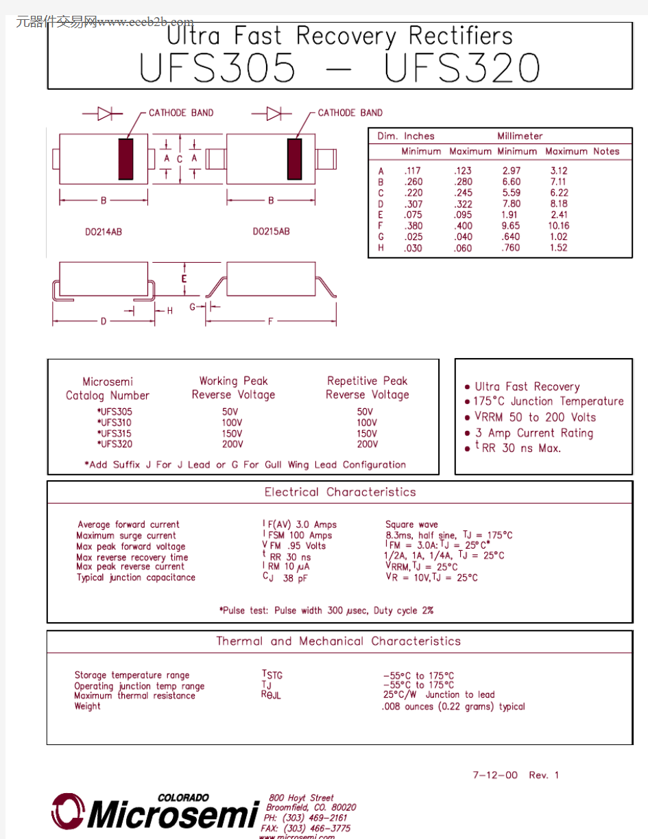 UFS315中文资料