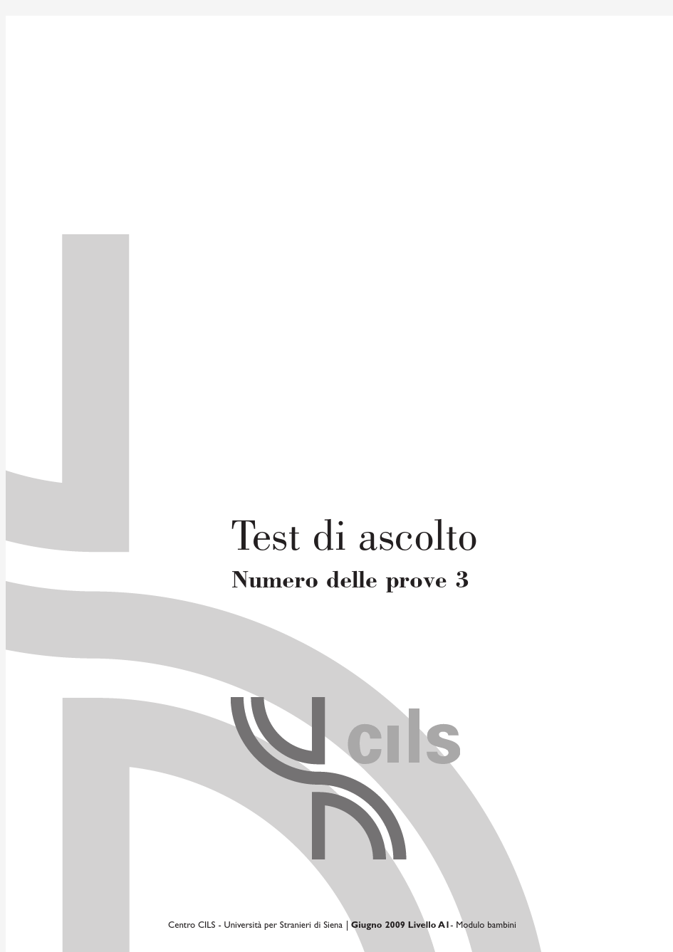 意大利语A1考级试卷