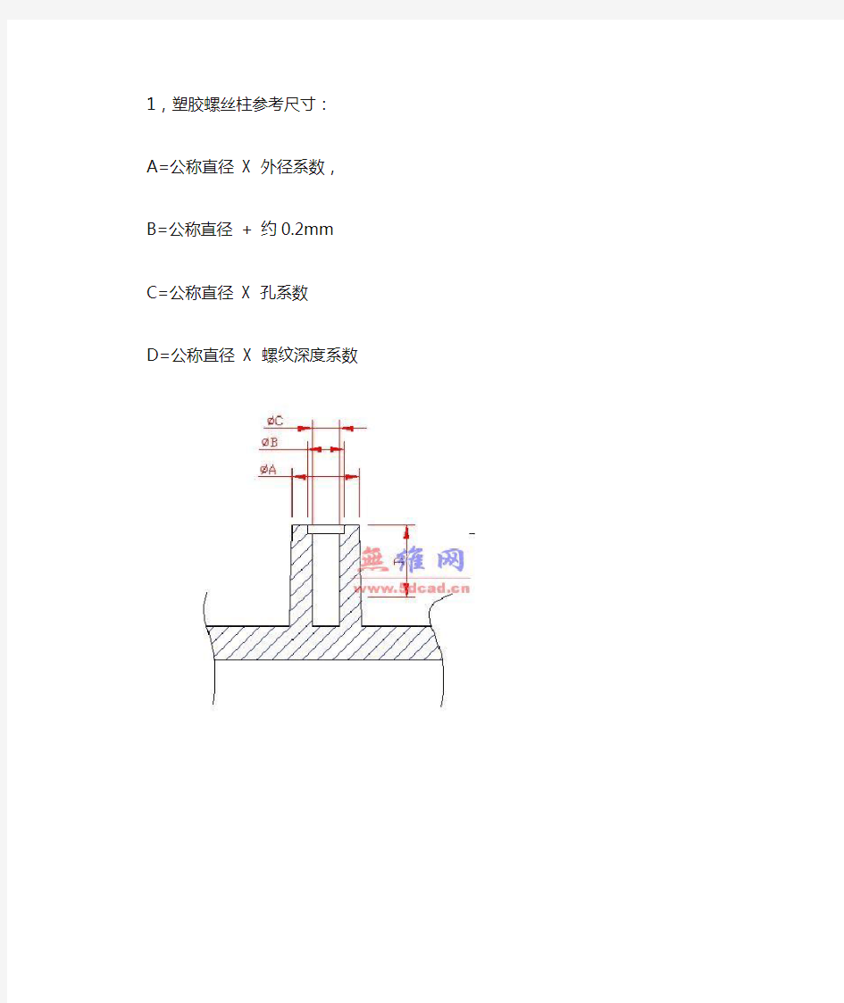 塑胶螺丝孔设计