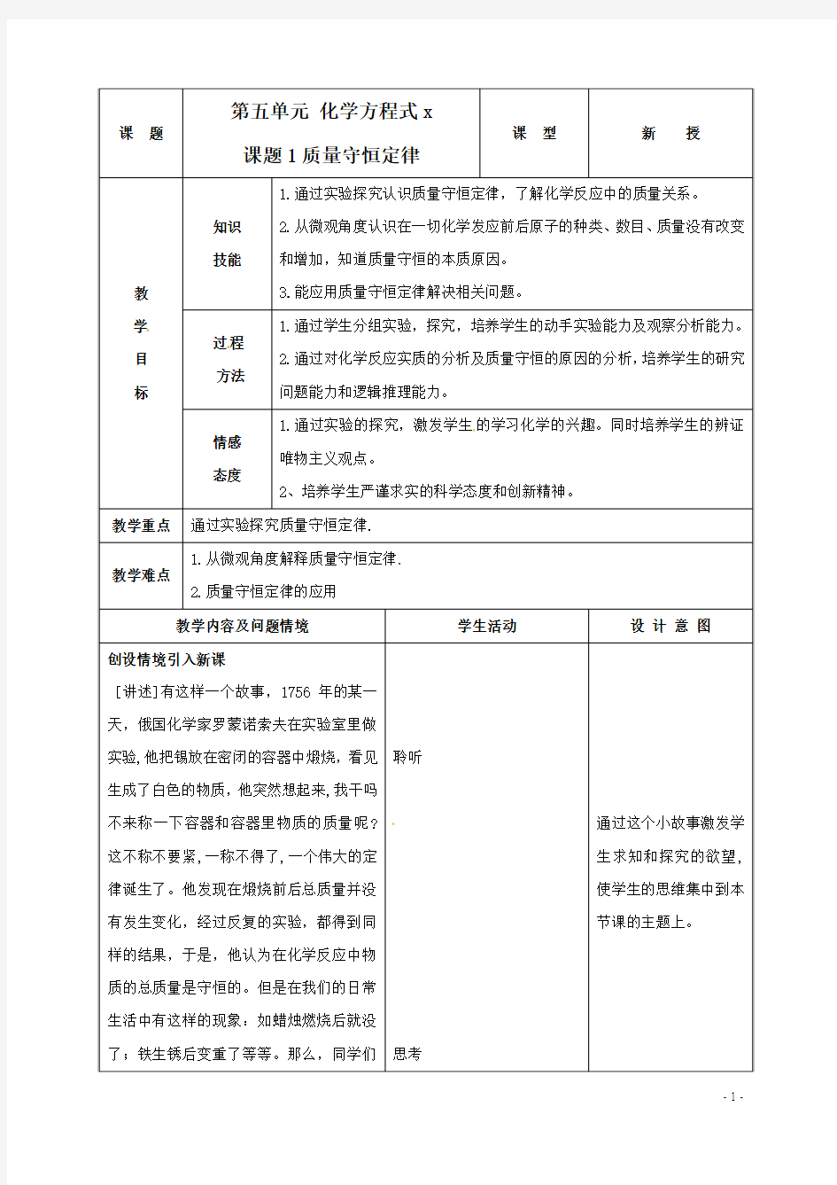 质量守恒定律实验探究案例