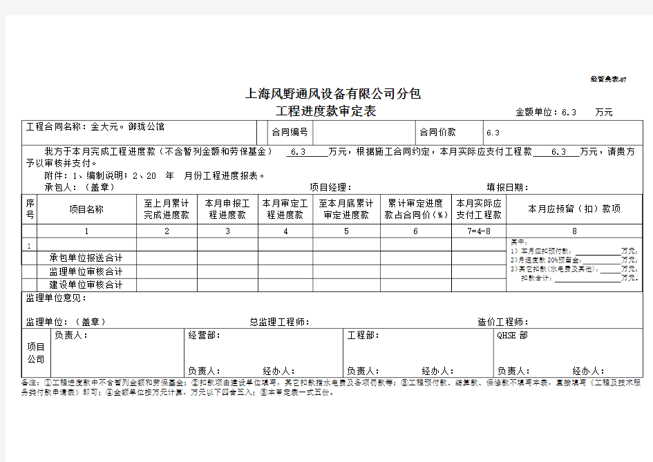 工程结算单要点