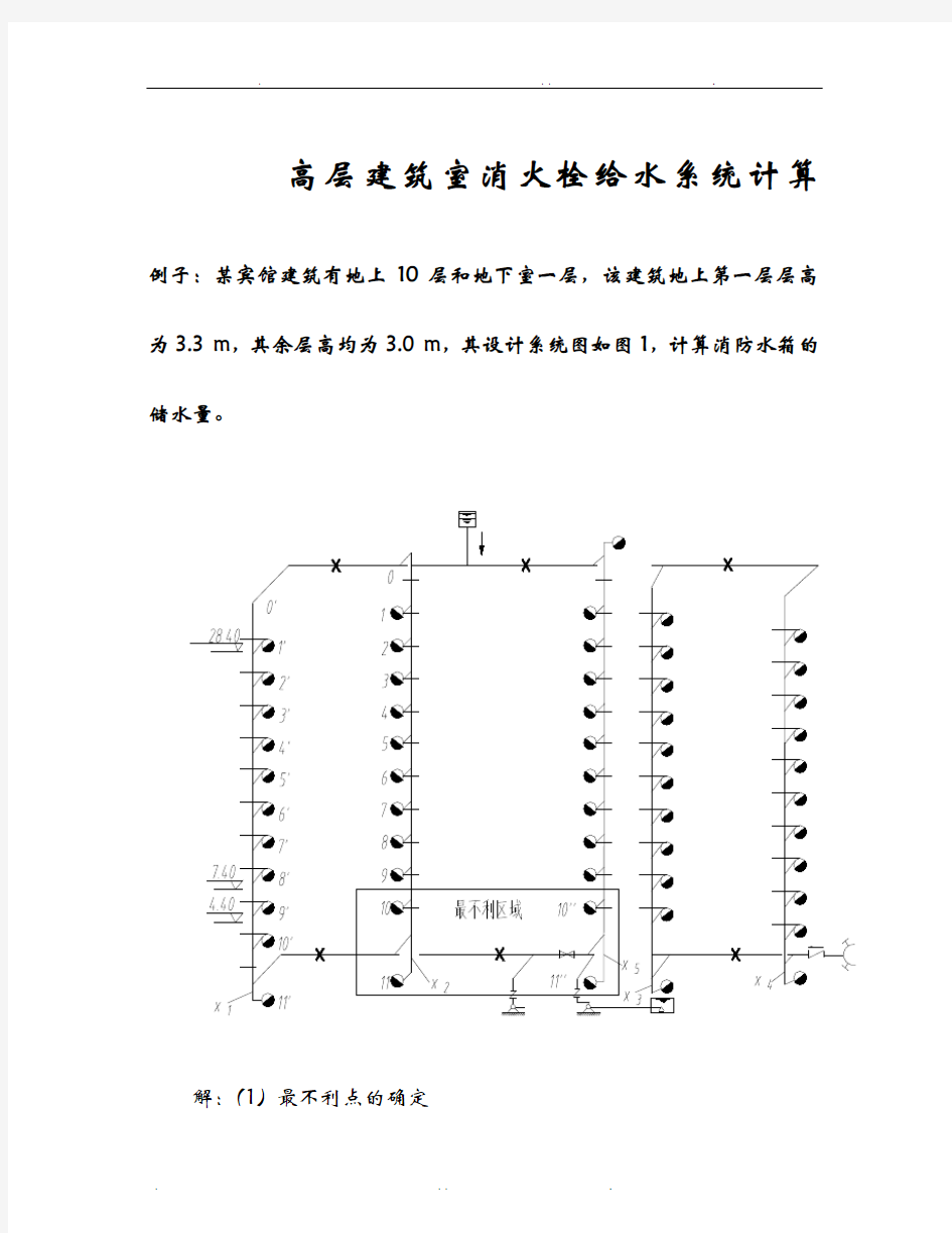 高层建筑室内消火栓给水系统水力计算