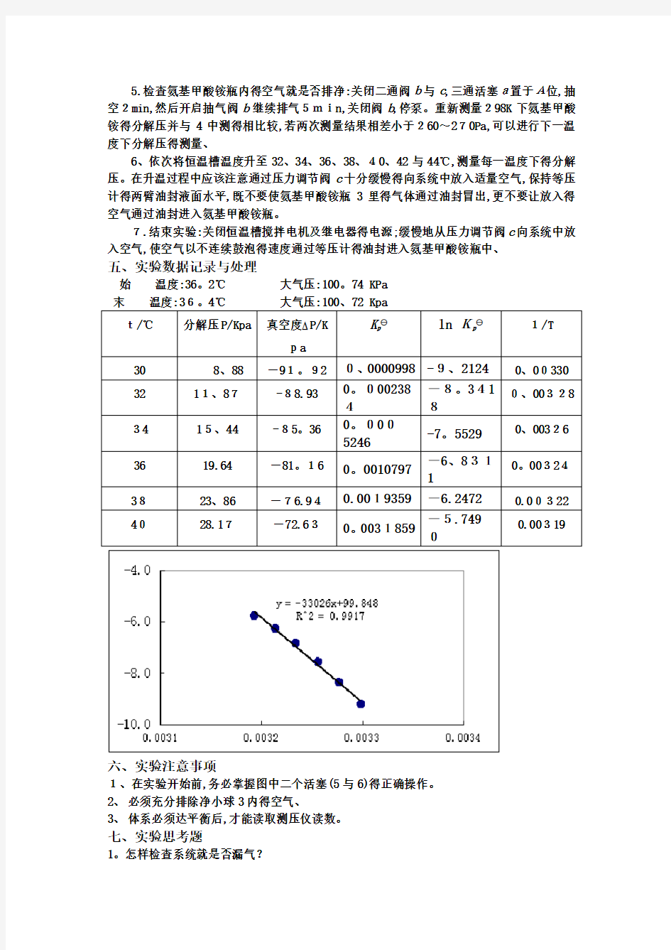 化学反应的平衡常数及热力学函数【变】测定