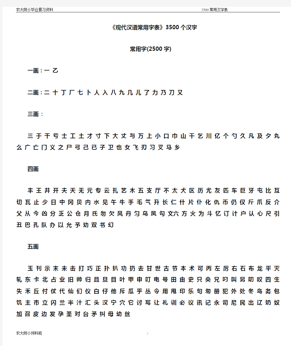 3500常用汉字要点