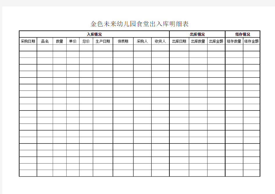 食堂出入库明细表