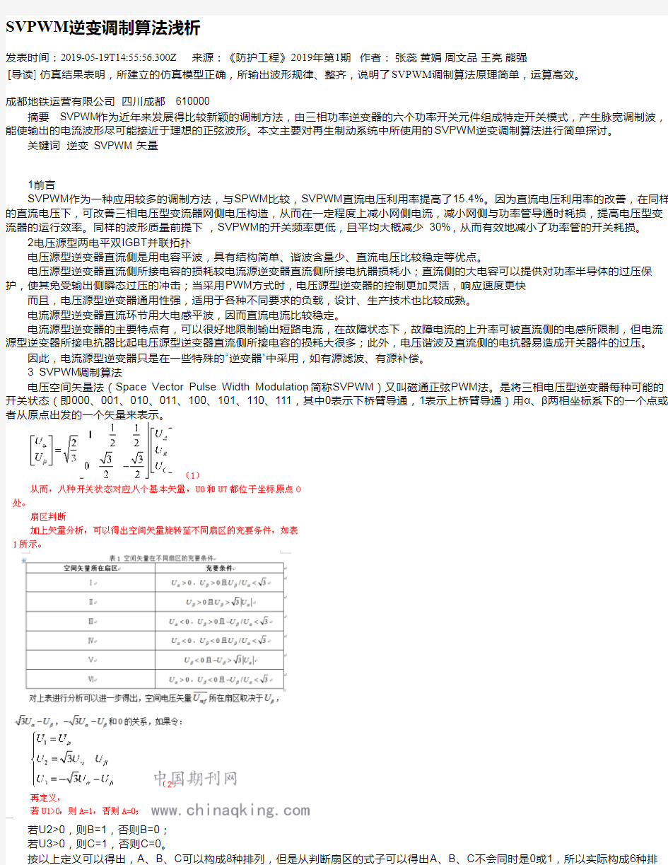 SVPWM逆变调制算法浅析