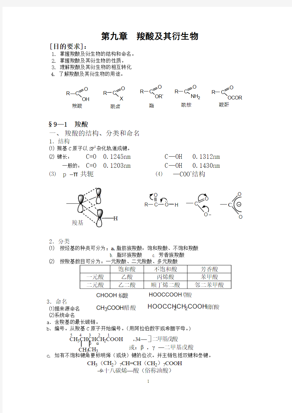 第九章 羧酸及其衍生物