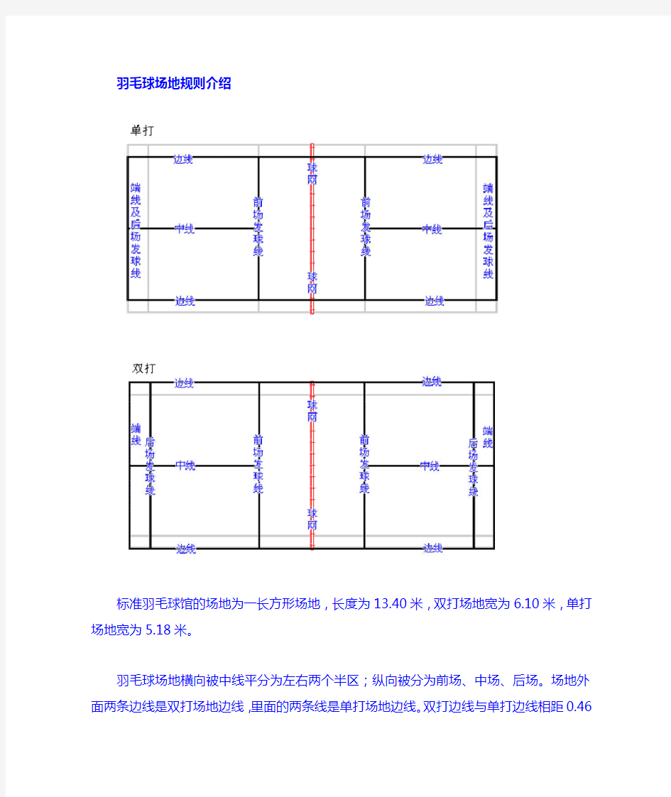 羽毛球场地规则