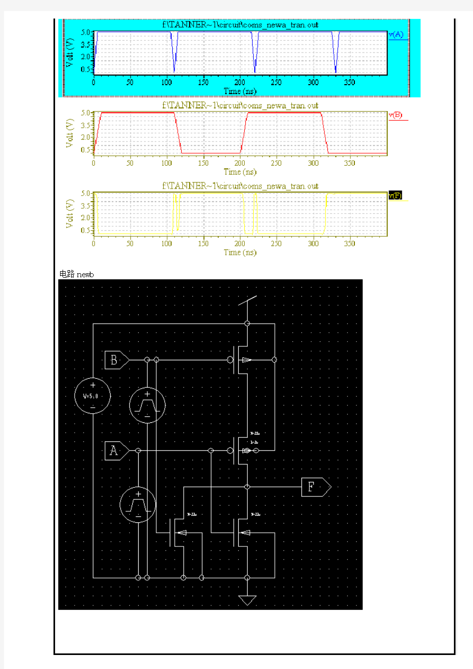 CMOS门电路的线路图设计与仿真