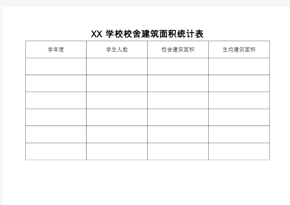 学校校舍建筑面积统计表