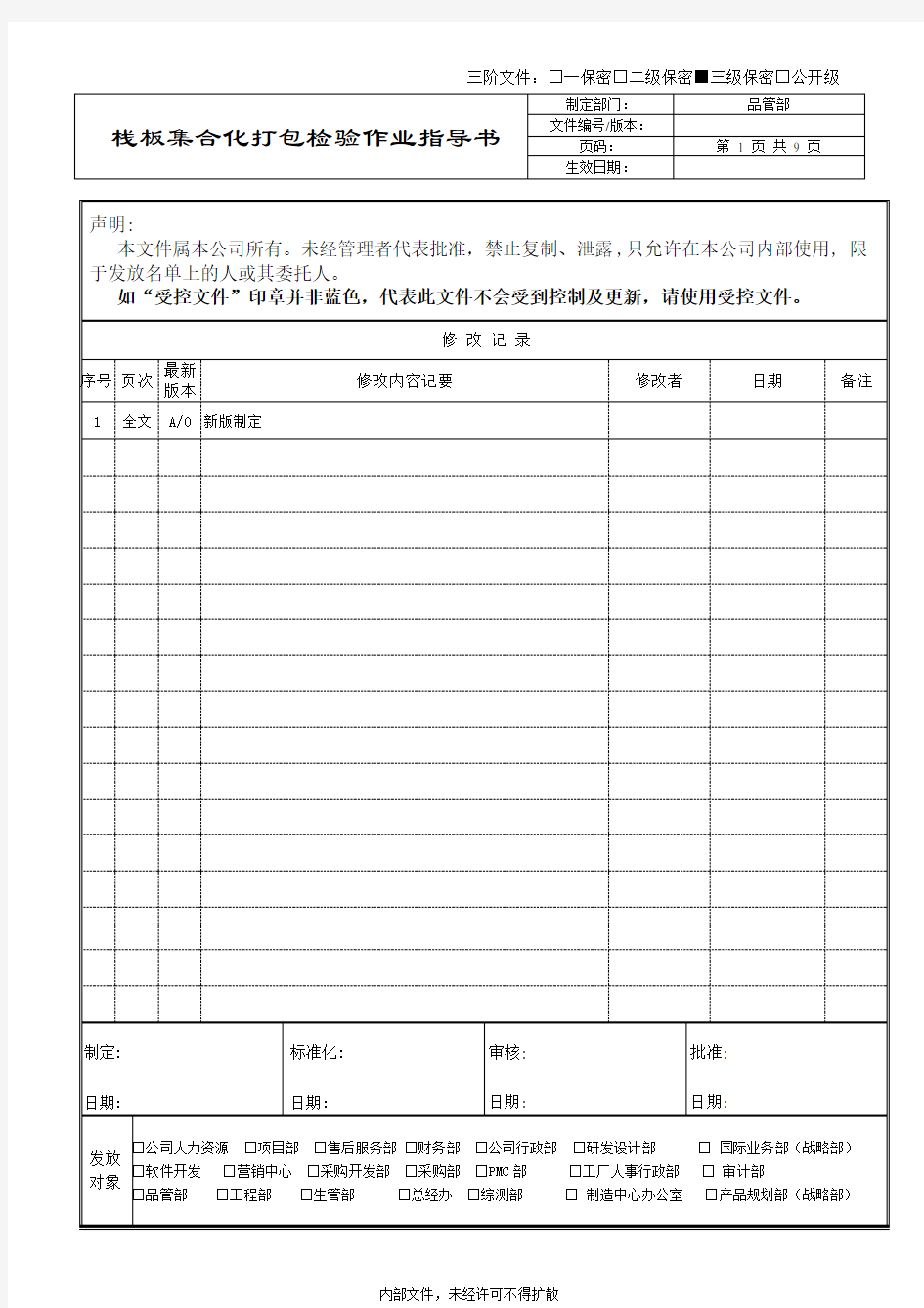 栈板集合化打包检验指导书