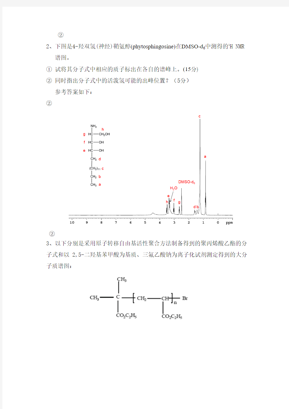 2010材料结构与性能表征考试A卷参考答案