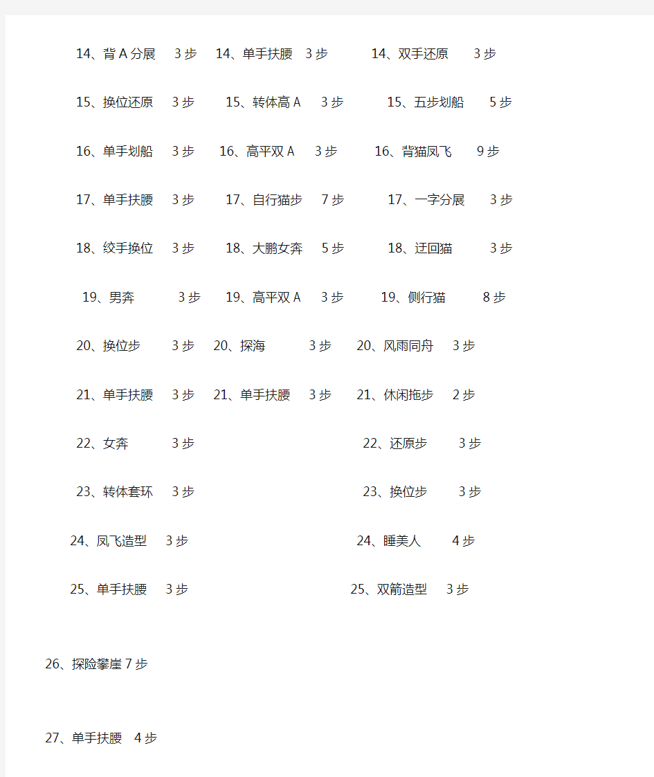 休闲三步踩舞金银铜牌套路