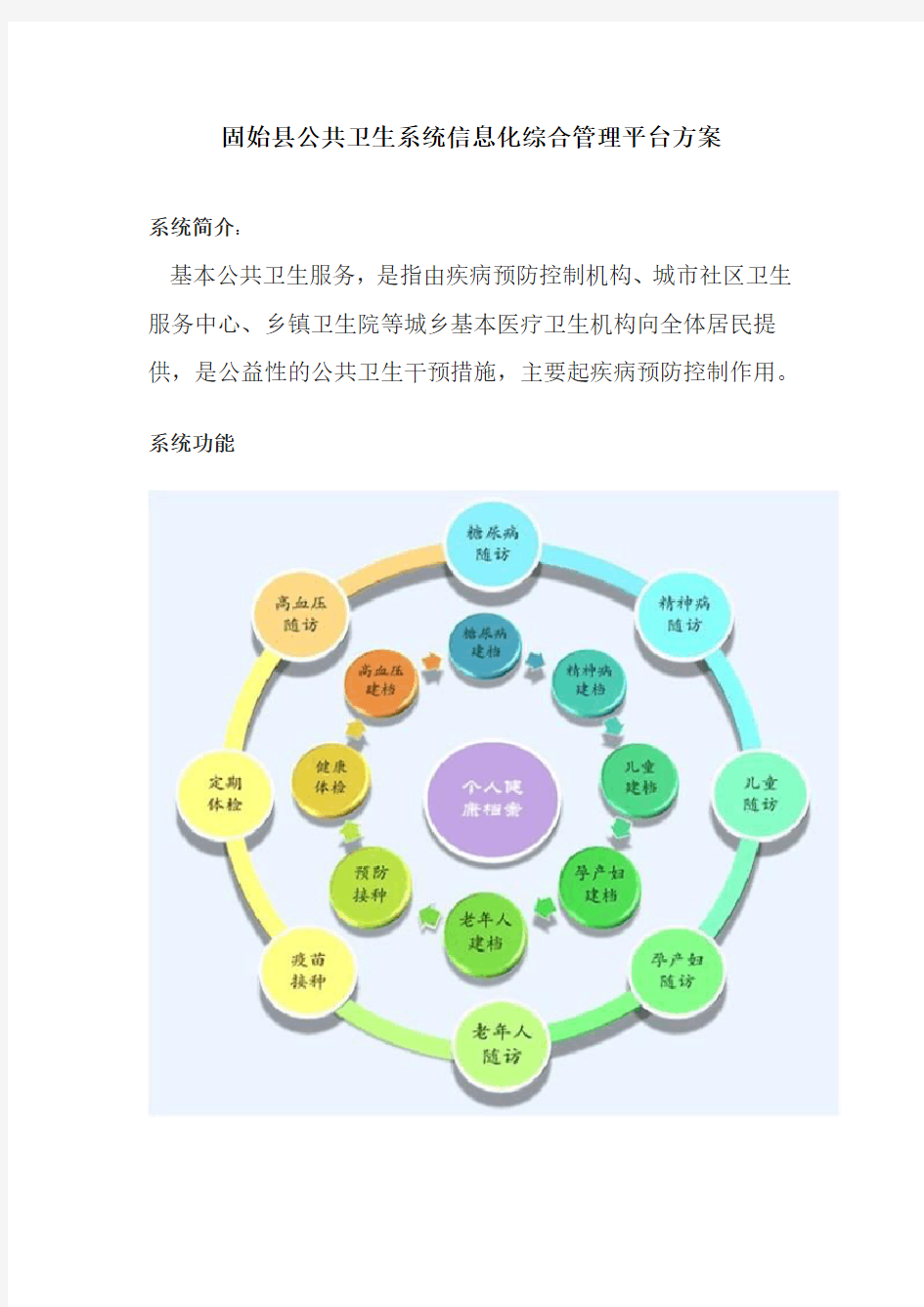 健康档案信息系统建设方案