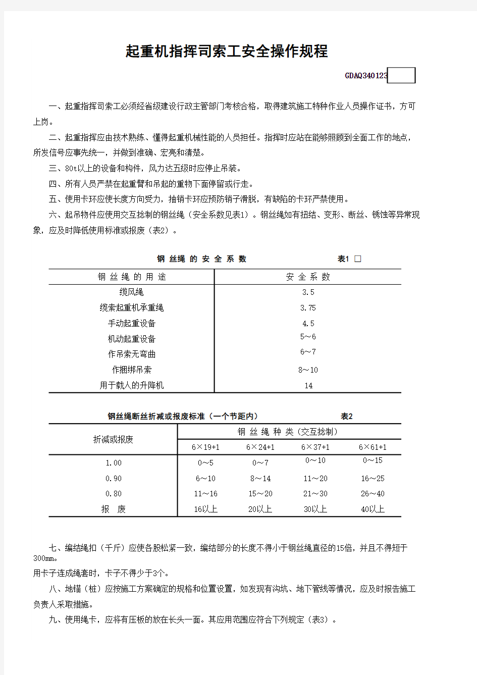 司索工操作规程