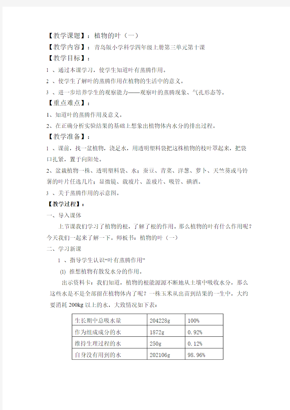 植物的叶