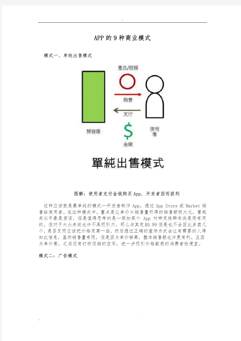 APP的9种商业模式