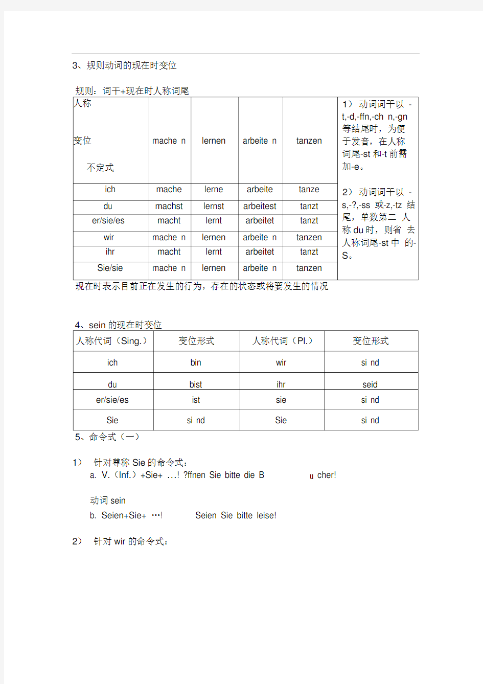 完整版新编大学德语1语法总结