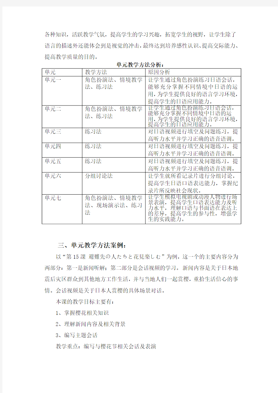 《日语视听说》课程教学方法、手段改革报告