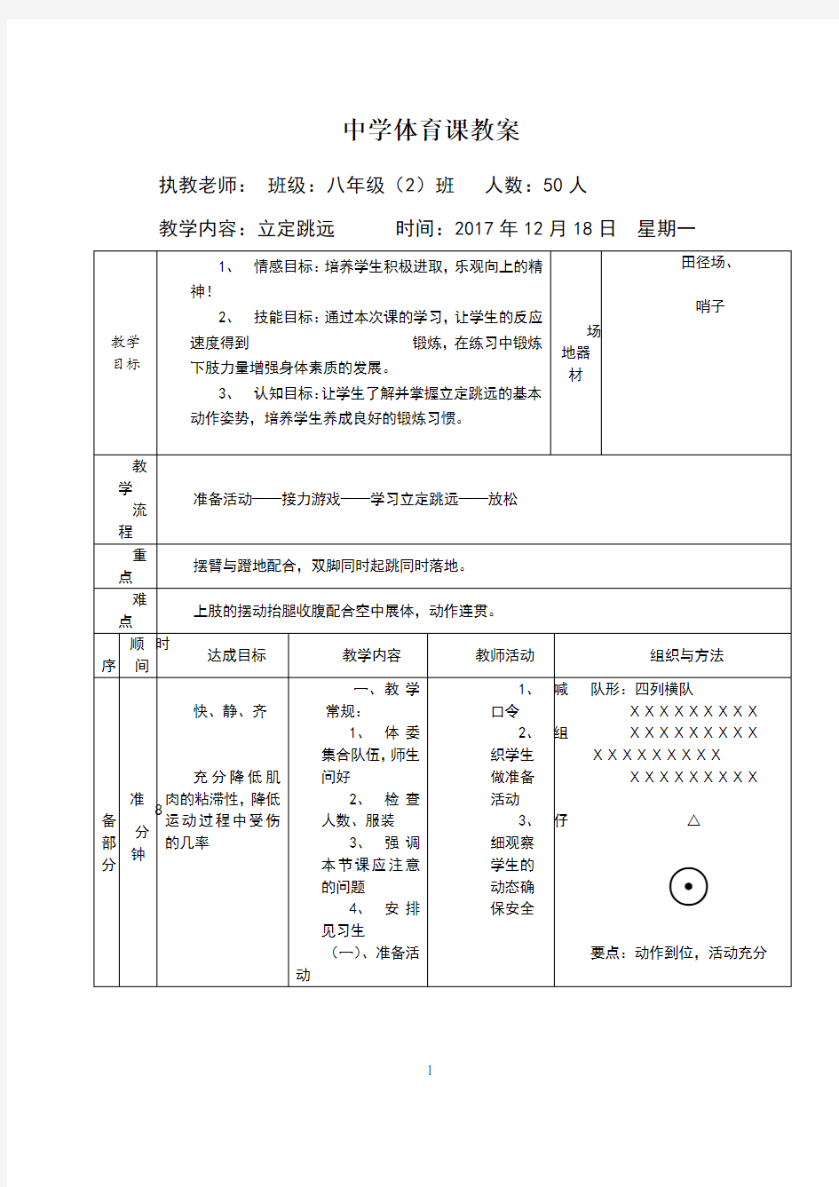 学校体育学教案