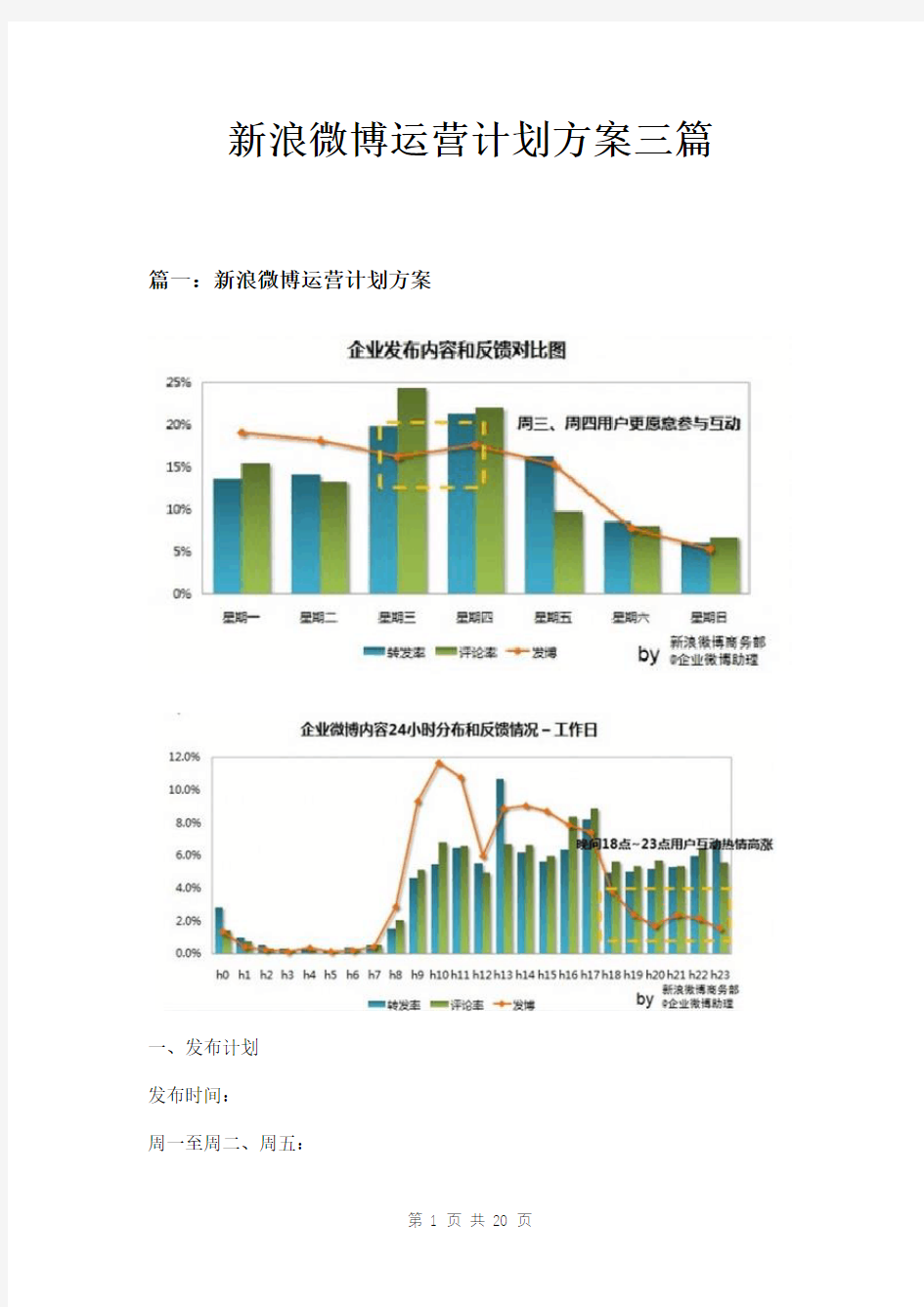 新浪微博运营计划方案三篇