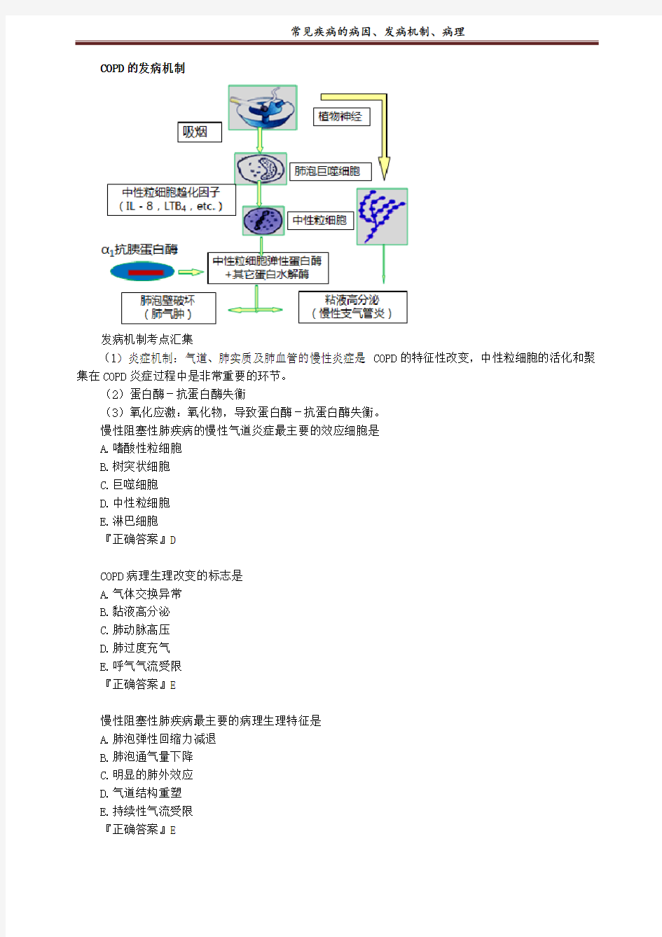 常见疾病的病因、发病机制、病理考点总结 