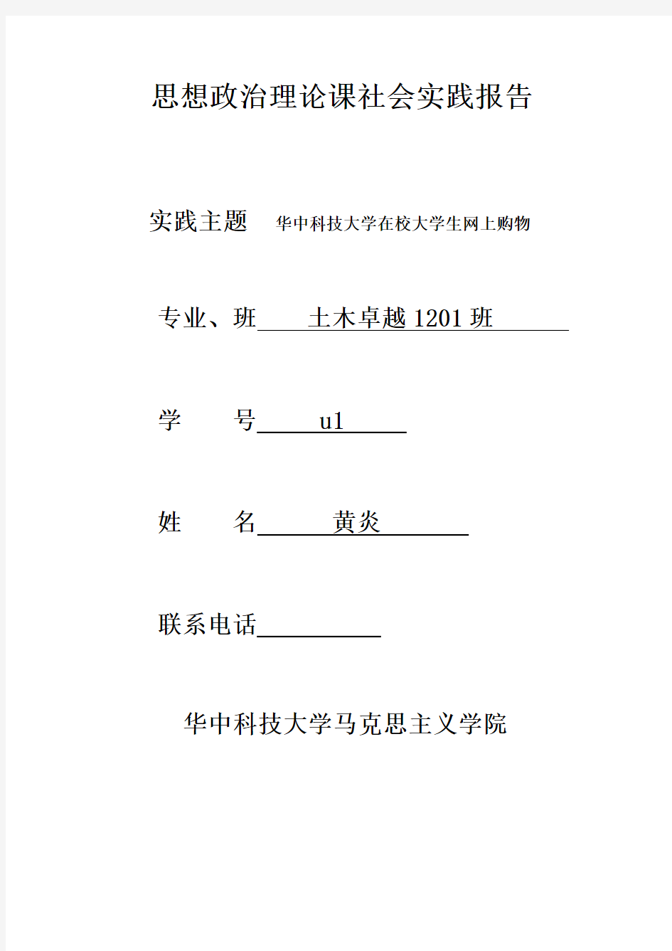 思政课社会实践报告