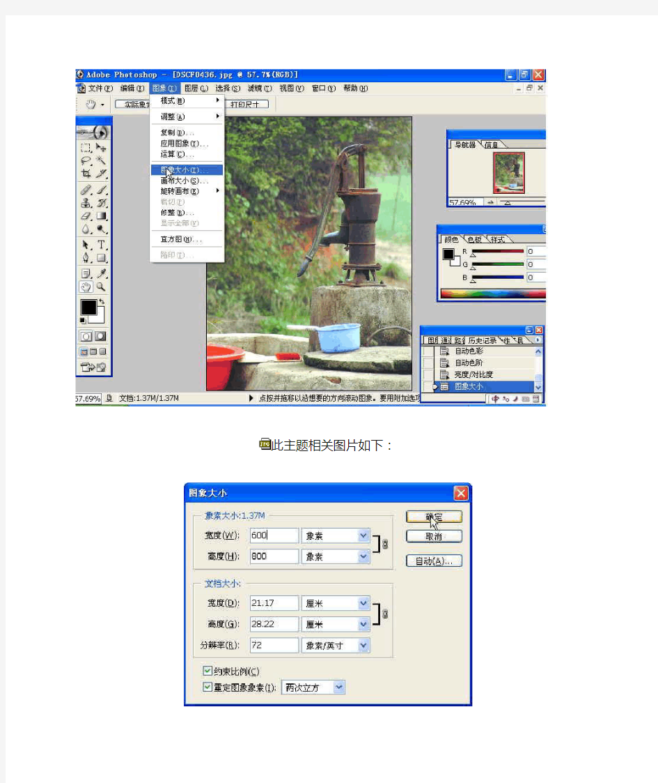 用PHOTOSHOP调整图片分辨率及图片大小压缩处理方法