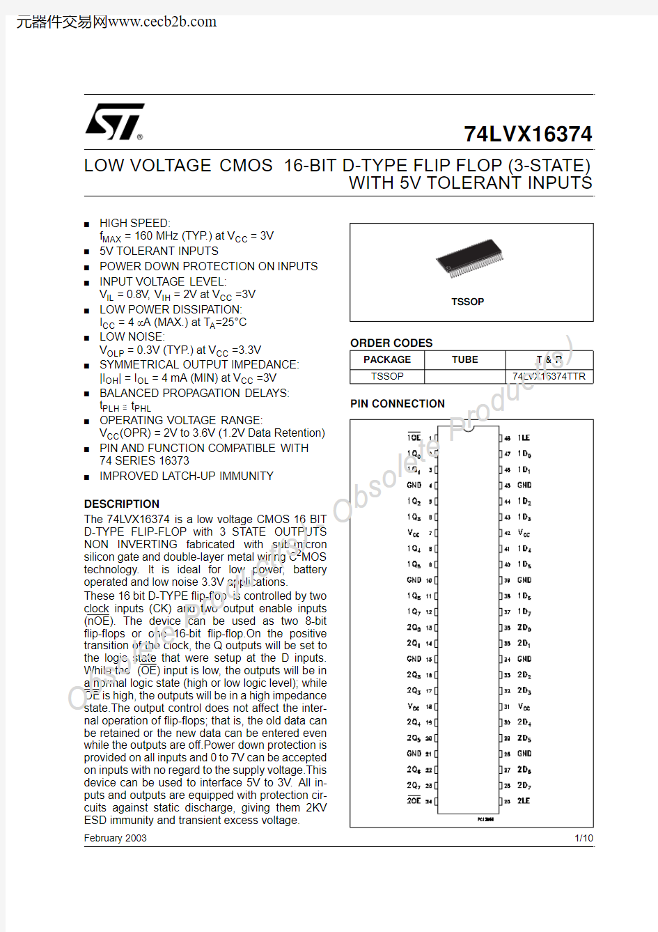 74LVX16374T中文资料