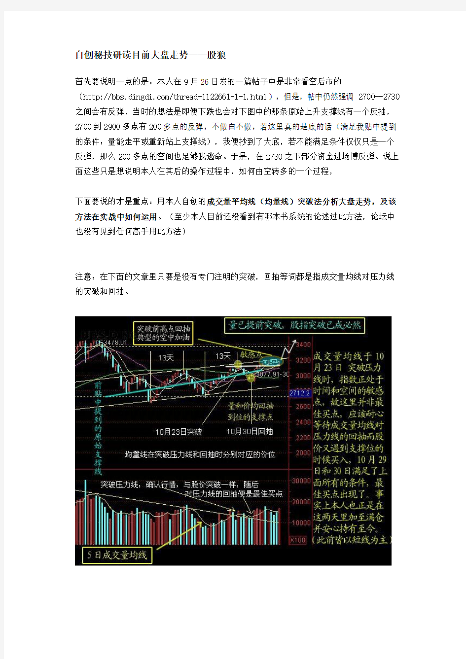 均量线突破法