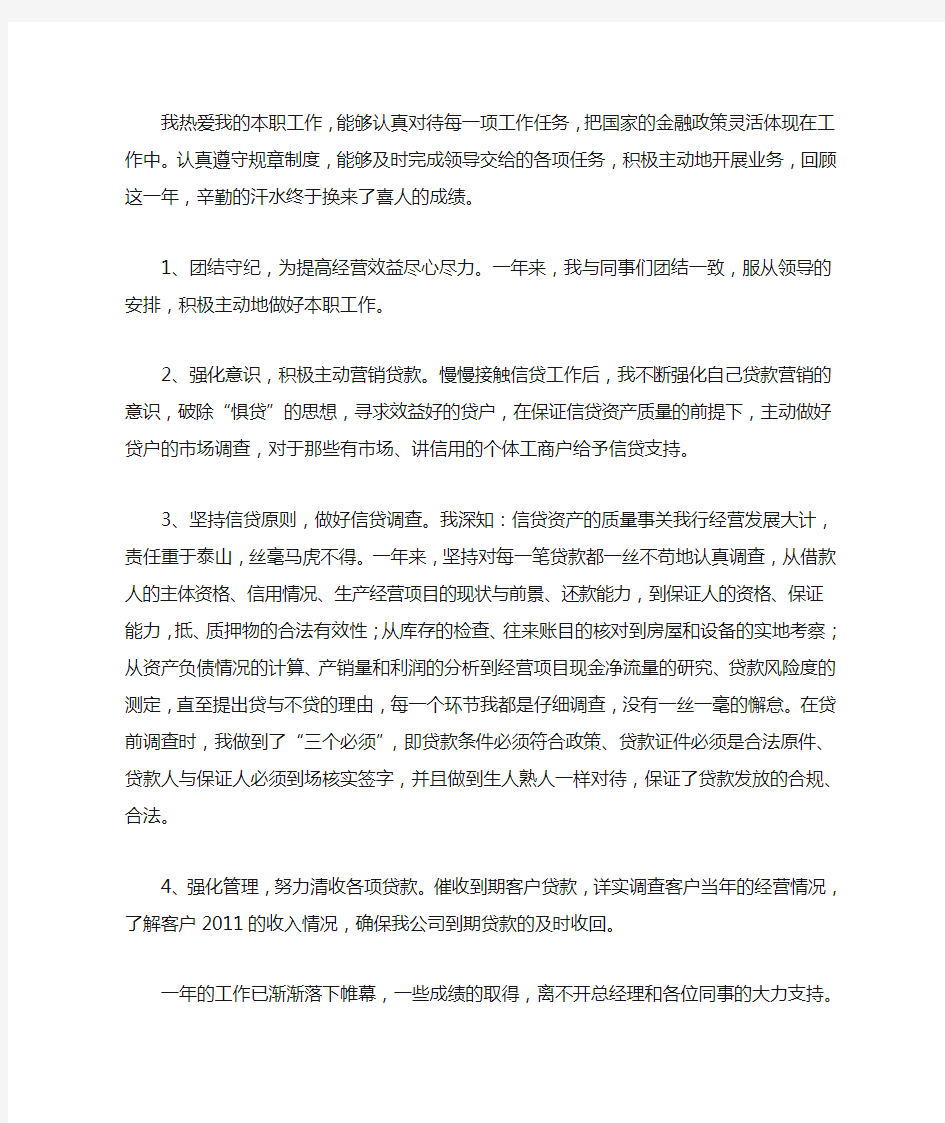 小额贷款个人总结