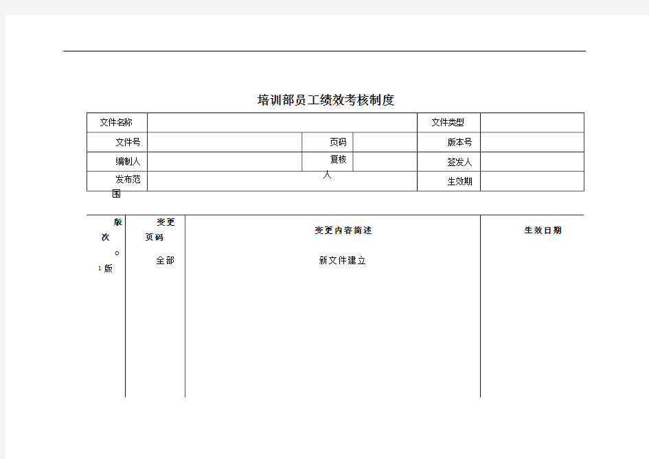 培训部绩效考核制度