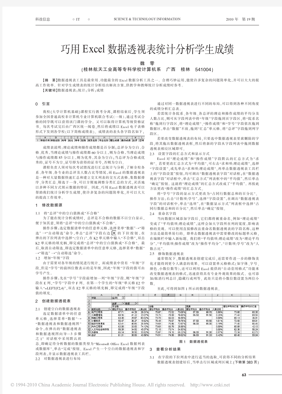 巧用Excel数据透视表统计分析学生成绩