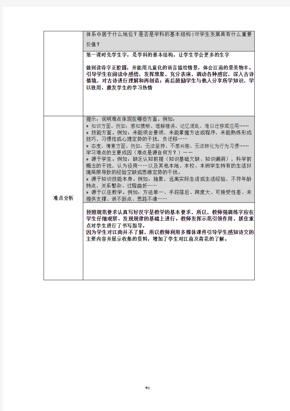 小语语文【作业表单】部编语文教材重难点分析