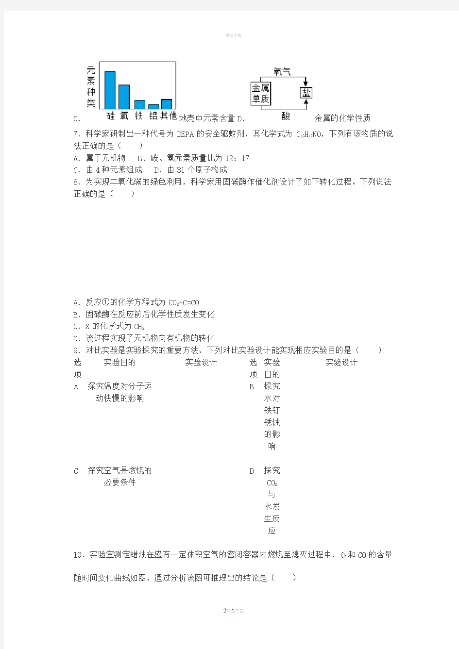 2018年安徽省中考化学试卷(详细解析)