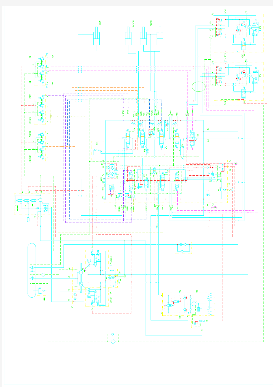 20吨挖掘机液压系统原理图