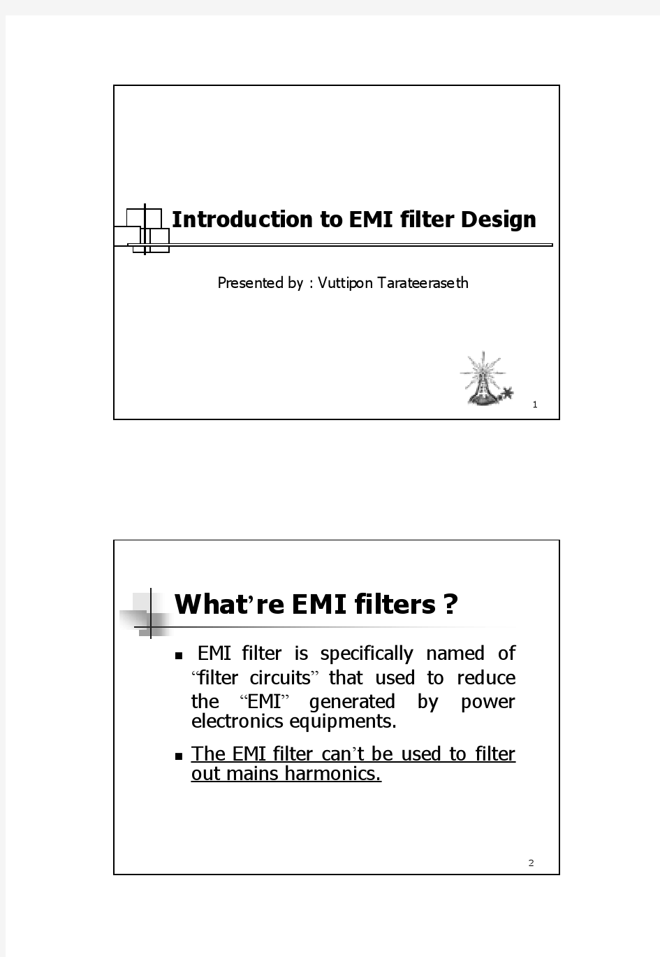 EMC - Filters - Introduction to EMI filter Design