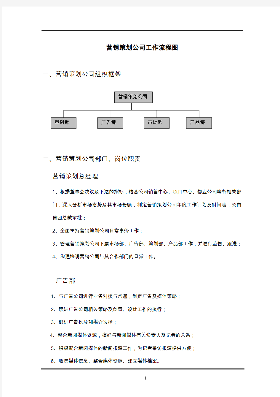 房地产营销策划公司工作流程