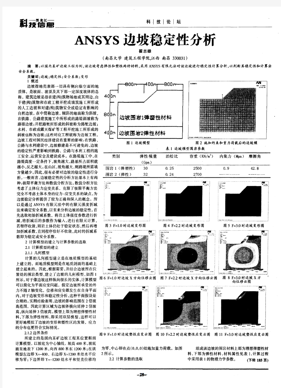 ANSYS边坡稳定性分析